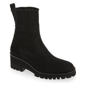 NWT $550 Paul Green NEWBURY Suede Wedge Boots BLACK PLATFORM CHUNKY 9 (TC31)